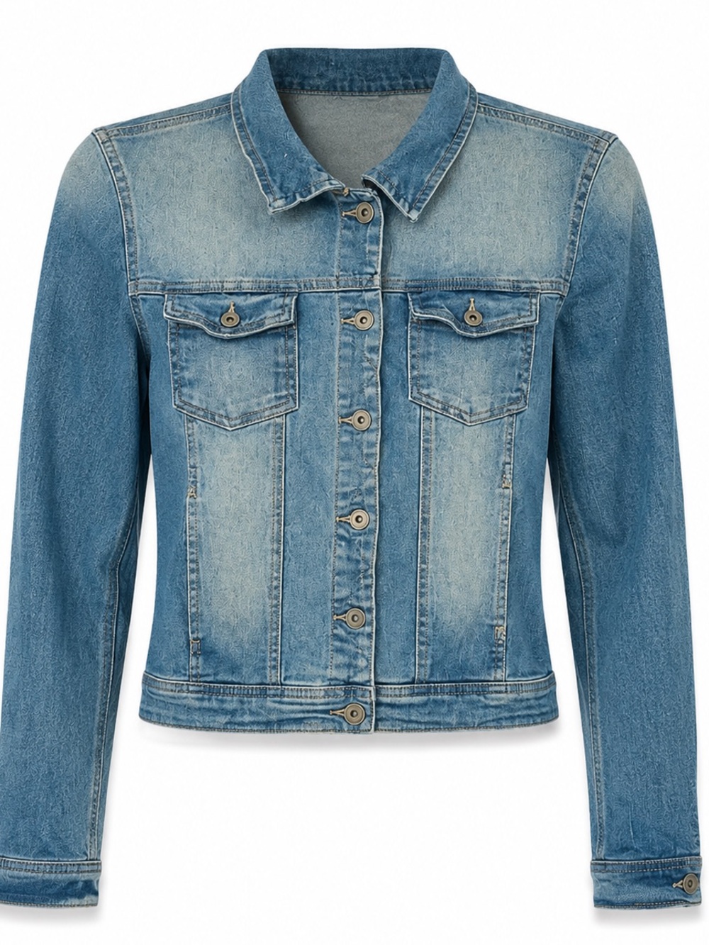 Only Denim Cropped Denim Jacket in Light Wash SZ10